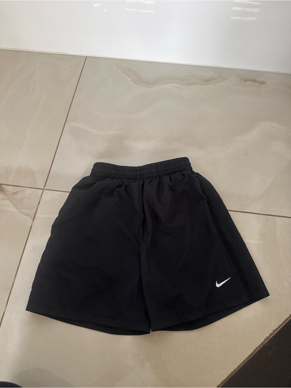 Nike Black Dri-FIT Training Shorts with White Swoosh
